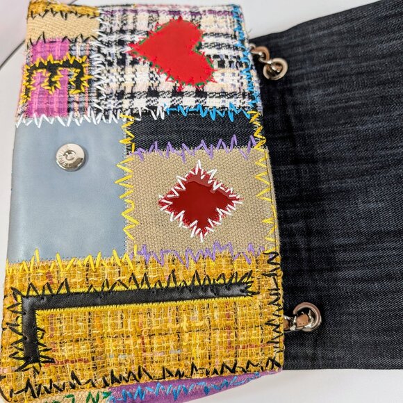 UNIQUE CHANEL 2011 RUNWAY JUMBO Rainbow Patchwork Bag - Picture 9 of 16